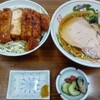 松屋旅館 - 料理写真:ソースカツ丼￥1210+半ラーメン￥330