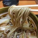 蕎屋 きよ福 - 【2015年02月】肉そばの面アップ。