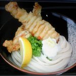 情熱うどん わらく - とり天ぶっかけ