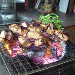 炭火で熱々を芹と一緒に…☆☆☆