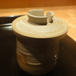 御料理 堀川 - しのぎ・・・北海道産雲丹と山芋の茶蕎麦