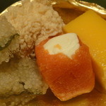 御料理 堀川 - 強肴・・・子持ち昆布・鯛の子・クリームチーズサーモン巻・玉子UP