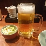 Kushiro Aburiya - 生ビールとお通し