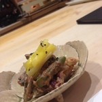 鮨 心白 - 【つまみ】蛍烏賊の蛍烏賊和え（2015.05.17）