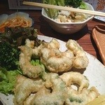 居酒屋 阿蘇 - ゴーヤ天ぷら苦みばしって美味いヤツ(￣ー￣)ﾆﾔﾘ