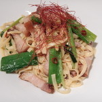 NOBI - 自家製ベーコンと九条ネギのペペロンチーノ・タリオリーニ