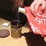 臼杵ふぐ 山田屋 - ひれ酒のつぎ酒、青い炎が