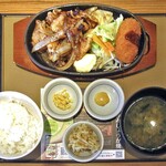 やよい軒 - 料理写真:【境港産カニクリームコロッケ付】極みしょうが焼定食