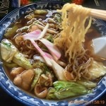 釜彦 - スープ入焼きそば700円