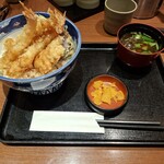 丼丼亭 - 料理写真:特得天丼٠赤だし付(税込1,080円)
