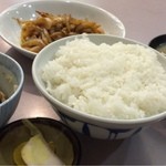食事処 酒肴 浅草 水口 - 納豆＋いり豚＋あさり汁