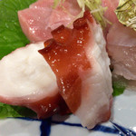 喜和美家 - H27.05.19 お造り盛り合わせ「柳たこ」・「本鮪の大トロ」