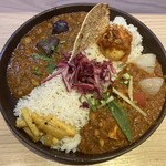 インドカリーダイニング・コバラヘッタ - 料理写真:2種のスパイスカリーライス