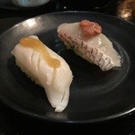 Sushi Sasabune  - ☆鯛とえんがわ梅肉(*^^)v☆