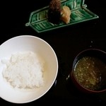 祇園 末友 - ごはん、お味噌汁、香の物