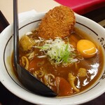 山田うどん - 料理写真:カレーそば 生玉子、コロッケ追加
