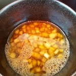Niboshirambu - つけそば　つけ汁　この日のつけ汁は煮干と昆布と鶏油でシャープな煮干が濃厚。