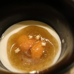 虎白 - 雲丹　白胡麻豆腐　ふきのとう餡
      