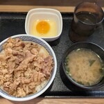 吉野家 - 料理写真:朝牛セット (牛丼小盛・玉子・味噌汁)¥519