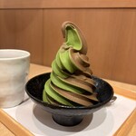 saryo ITOEN - 料理写真:抹茶とほうじ茶のミックスソフトクリーム♡