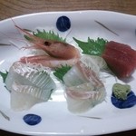 札幌かに家 - 牛しゃぶ御膳の刺身