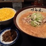 すみれ - ラー博は俺の社員食堂。  平日限定、味噌ラーメソラソチ！  今日は鬼飯を選択。ししとうの辛子醤油漬け「三升漬」がまたイイんだよなぁ。