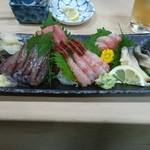 鯉寿司 - 刺身盛り合わせ￥1,500 （2015.05）