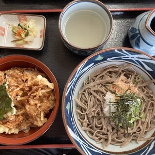 そば処 あごう - 料理写真:生姜かきあげ定食1,240円　ぶっかけ冷そば