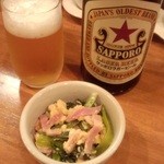 人 - 中瓶ビール＋お通し