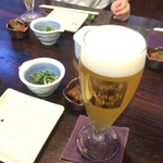 魚山亭 - ひでじ 生ビール（800円）