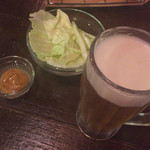 勝 - ビールで乾杯♪