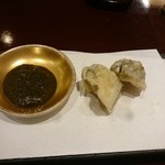 旬彩天 つちや - 鮑の天ぷら 肝ソースで