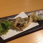 Yataiya - 季節の天麩羅　コシアブラ・空豆、シロエビ・ヒラメ