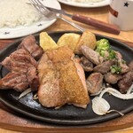 ステーキのどん - 料理写真:ミックスグリル 牛 鶏 豚
