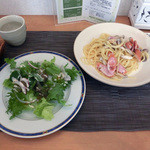 クール ア クール - パスタセット（本日のパスタ・サラダ・パンドリンクのセット）1,200円