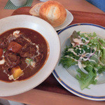 クール ア クール - 近江牛シチューセット(1,200円）近江牛シチュー・パン・サラダ・ドリンクのセット　