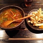 『京カレーうどん』(950円)と『土ゴボウ天ぷら』(330円)～♪(^o^)丿