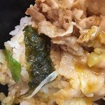 伝説のすた丼屋 - ご飯の上に短冊状の海苔が◯