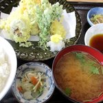 永田ドライブイン - 天ぷら盛り合わせ定食！(2015,05/17)