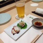 鮨処 有馬 - まずはビールで乾杯