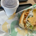 サブウェイ - 料理写真:昼得チリチキン アイスティ(昼得のポテトをドリンクに変更)