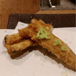 天ぷらあら木 - 穴子一本！ワサビたくさんつけて