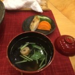 鰻 にしはら - 肝吸いと香のもの