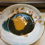 寿司栄 - 27年5月　鮑肝醤油・雲丹入り