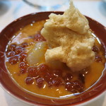 寿司栄 - 27年5月　富山オニエビ・雲丹・イクラ　泡醤油　あとでシャリを