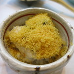 寿司栄 - 27年5月　ゴマ河豚白子　唐墨粉　寿司飯入り