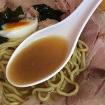 かねさん食堂 - びっくりチャーシューメン・しょうゆ　スープアップ