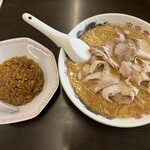 来来亭 - 料理写真:チャーハン定食(+こってり 60円 +麺大盛り180円) 1100円