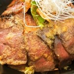 Teppan　我流 - お肉2種 合盛り重（ローストビーフ）