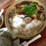 Tsuruya - 鴨南蛮蕎麦におろし、昆布のおにぎり